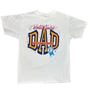 Vintage 90's World's Greatest Dad Single Stitch Delta Cotton T-Shirt size Large
